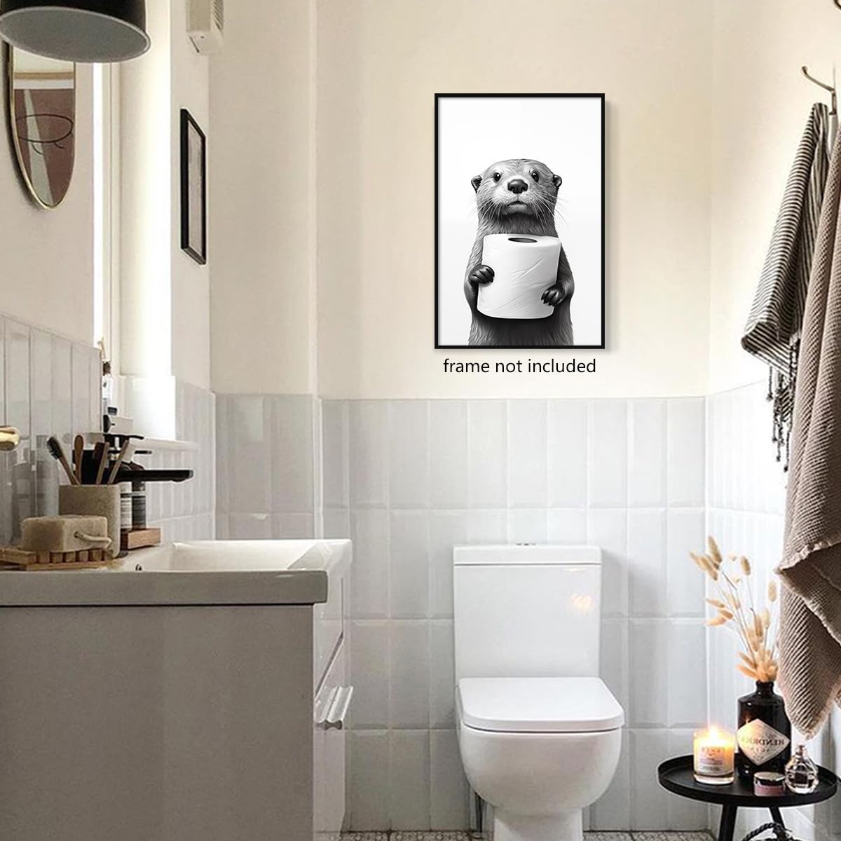 Wash Your Paws Wall Art Otter Poster Animal Bathroom Poster Otter Gift ...
