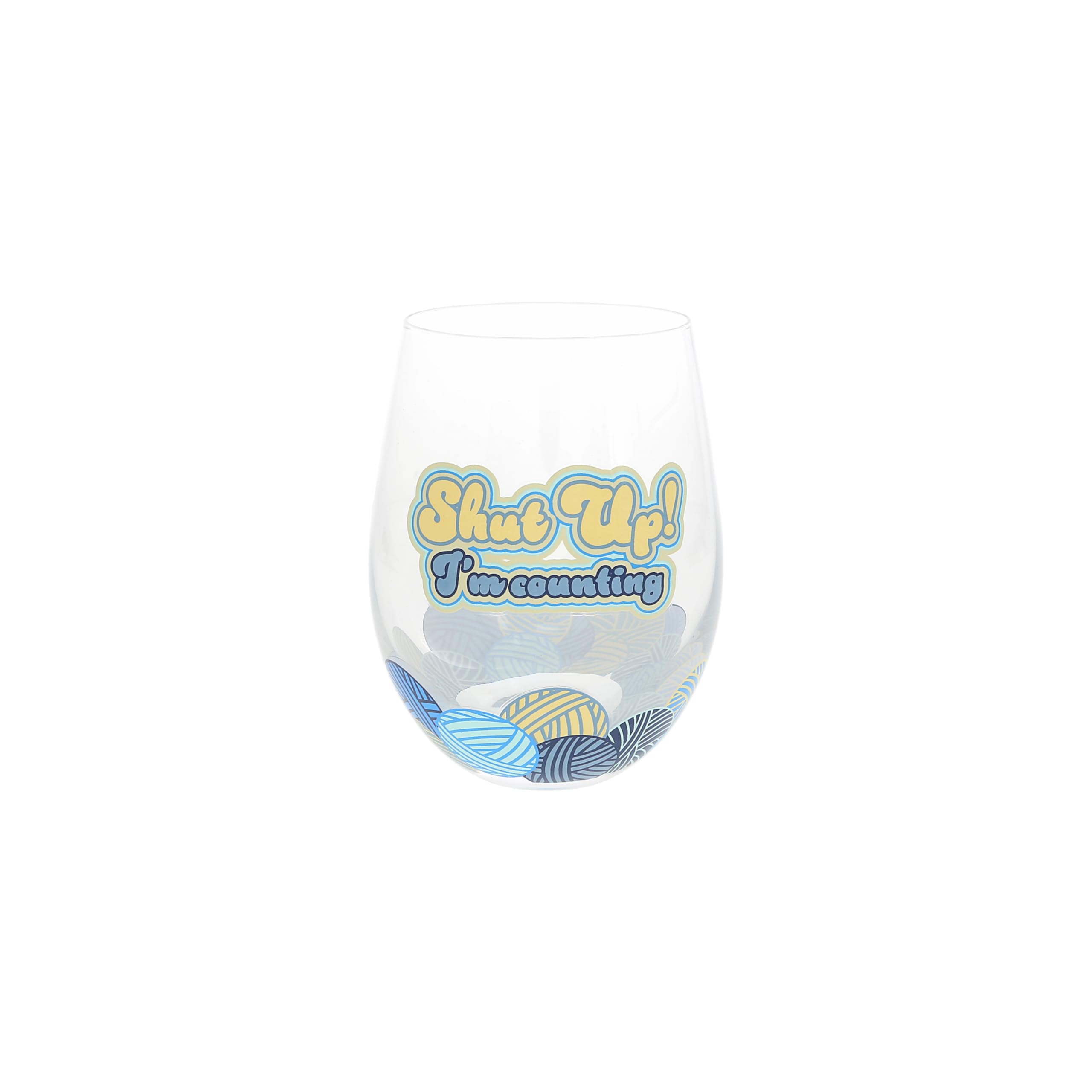 Verre à vin sans pied tricot crochet de 532 ml pour de l'humour au quotidien