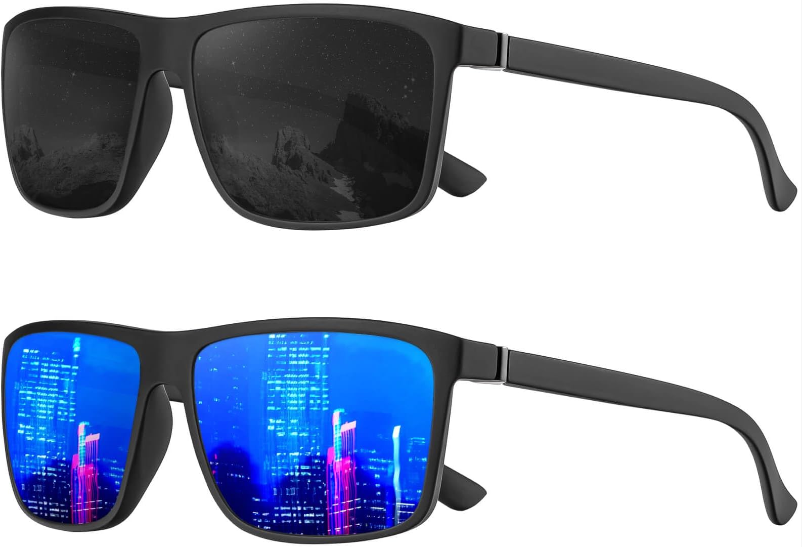 KALIYADI Polarized Sunglasses for Men and Women, Mens Sun Glasses with UV Protection for Driving Fishing Golf (3 Packs)