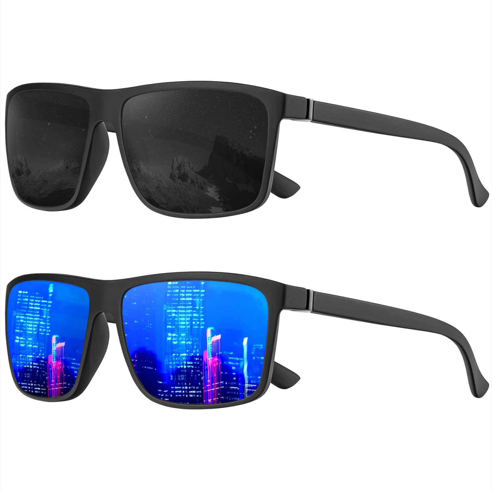 KALIYADI Polarized Sunglasses for Men and Women, Mens Sun Glasses with UV Protection for Driving Fishing Golf (3 Packs)