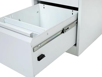 The Workplace Depot Filing Cabinet – Lockable 2, 3 or 4 Drawer Steel Storage Unit in Black, White or Grey with Adjustable Hanging Rails, Space-Saving Organiser for Home & Office (White, 2 Drawer)