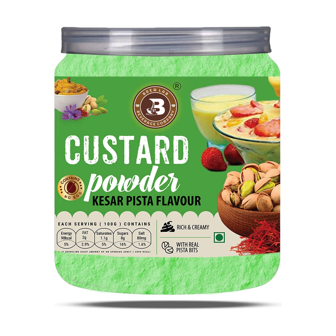 Brew Lab Kesar Pista Flavor Custard Powder | For Desserts, Pudding, Fruit Salad 250 g (B0CCDY8ZPB) Amazon Price History, Amazon Price Tracker