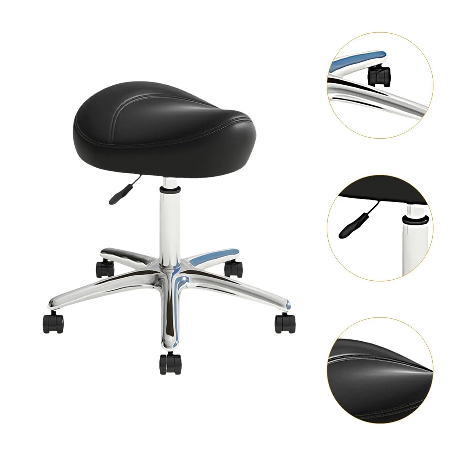 Taburete ErgonóMico Rodante Taburete Giratorio con Ruedas for salón, Taburete Redondo con Ruedas for masajes, barbería, Laboratorio, Taburete de escalón, Silla for SPA y tareas domésticas