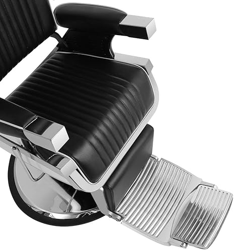 Vista 6 de Silla de peluquero hidráulica reclinable, sillas de peluquería resistentes para silla de salón, silla de tatuaje, equipo de belleza (negro) Negro
