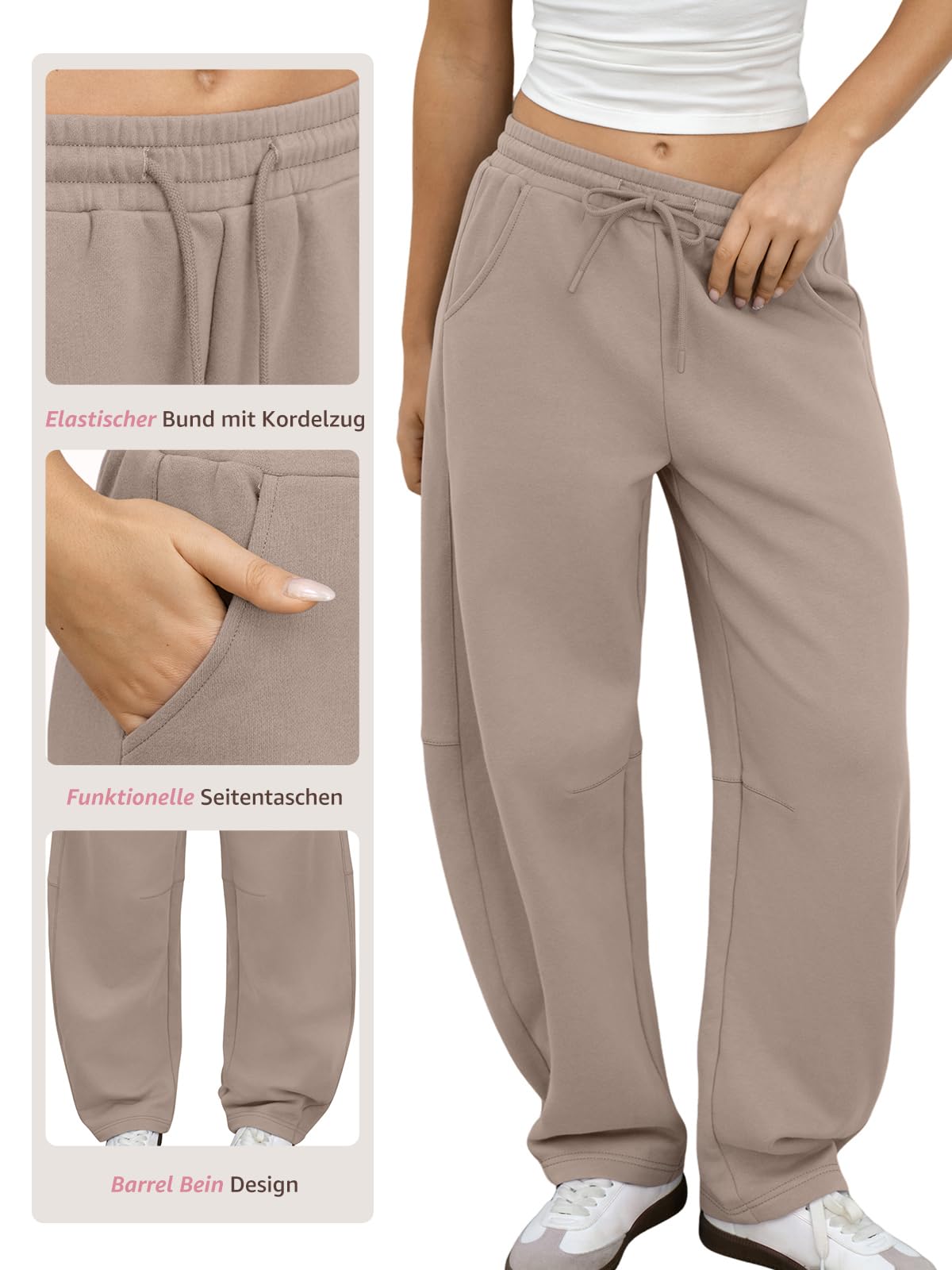 shownicer Jogginghose Damen Baggy Sporthose Weites Bein Sweathose Locker