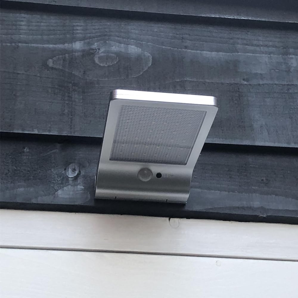 RexTech Solar Wandleuchten Slim 3er-Set, Silber, 250 Lumen