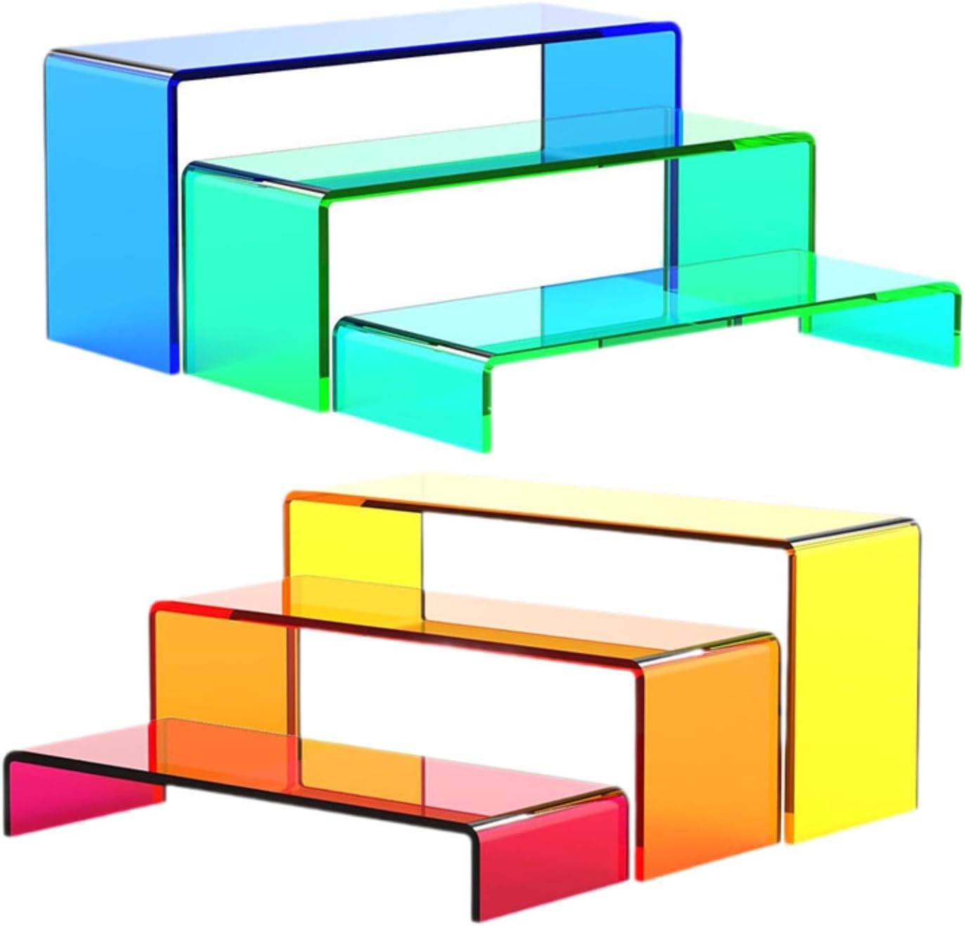 Acrylic Display Riser Colorful 2 Sets 3 Tiers for Catering Jewelry Desserts