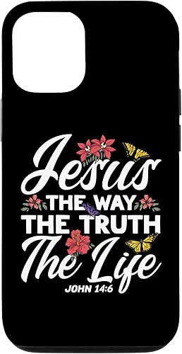 Miniatura 4 de iPhone 11 Pro Christian Bible Verse Juan 146 - Funda de mariposa con diseño de flores