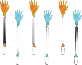 6 Packs Portable Extendable Back Scratcher, Extendable Backscratchers for Women Men Kids, 17.3" Long Telescoping Massage Tool Eliminating Back Itching in Blue, Yellow Color