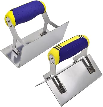 Concrete Tools Set Stainless Steel Corner Trowel 2 PC Inside & Outside Drywall Corner Knife Set Plastering Bricklaying Finishing Kit