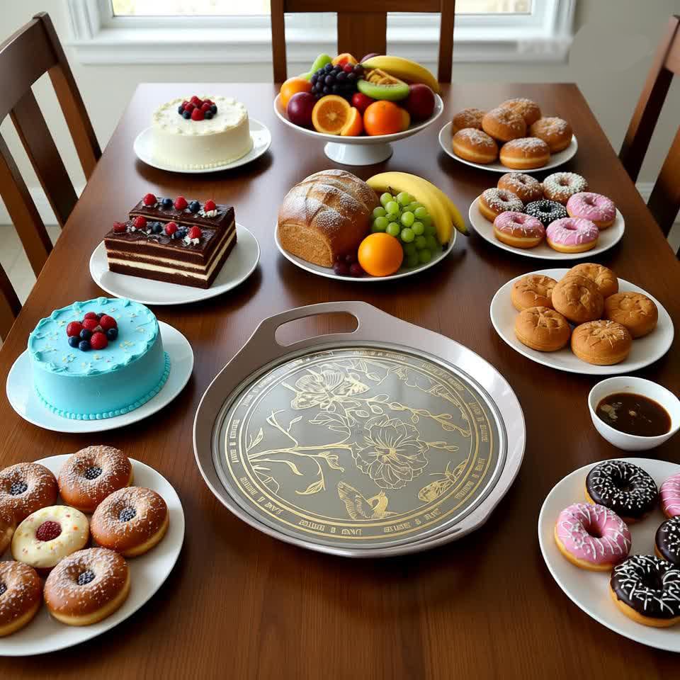 Image of Acrylic Cake Stand with Glass Dome, Round Serving Platter with Lid for Cakes, Cupcakes, Muffins, Pastries & Desserts, Cake Dome for Kitchen, Home Decor, Parties & Gifting Dessert Stand Cupcake Holder
