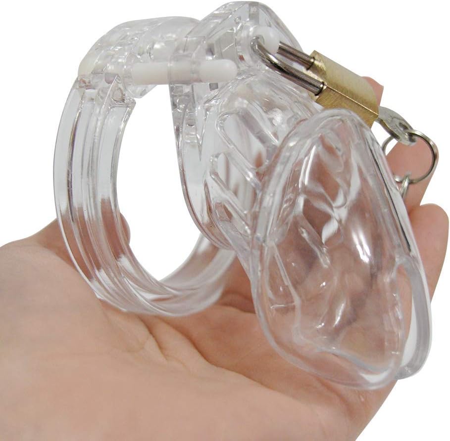 Plastic Devices Male Briefs Anti-Off with 5 Ring (Transparent,Short)