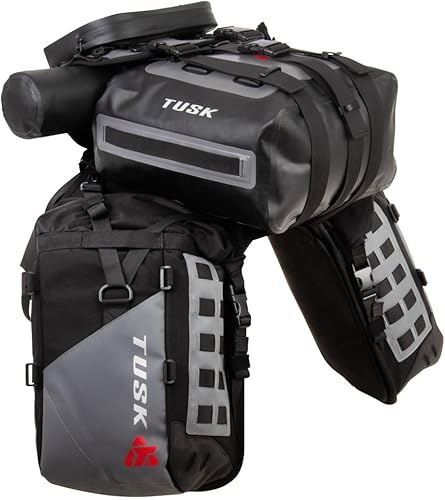 Miniatura 4 de Tusk Highland X2 - Sistema de equipaje sin bastidor con bolsa de lona seca pequeña, escudo térmico estándar para Kawasaki Versys-X 300 (ABS)