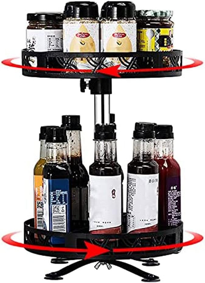 Buy 2 Tier Rotating Spice Rack,Baffect Lazy Susan 360 Degrees Turntable ...