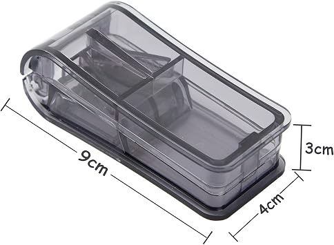 GeekerChip Pill Cutter[2 Pcs],Small Pill Tablet Cutter,Pill Splitter with Blade in Half Quarter,for Tablet Vitamin Medicine,with Pill Storage Compartment(Blue+Black)