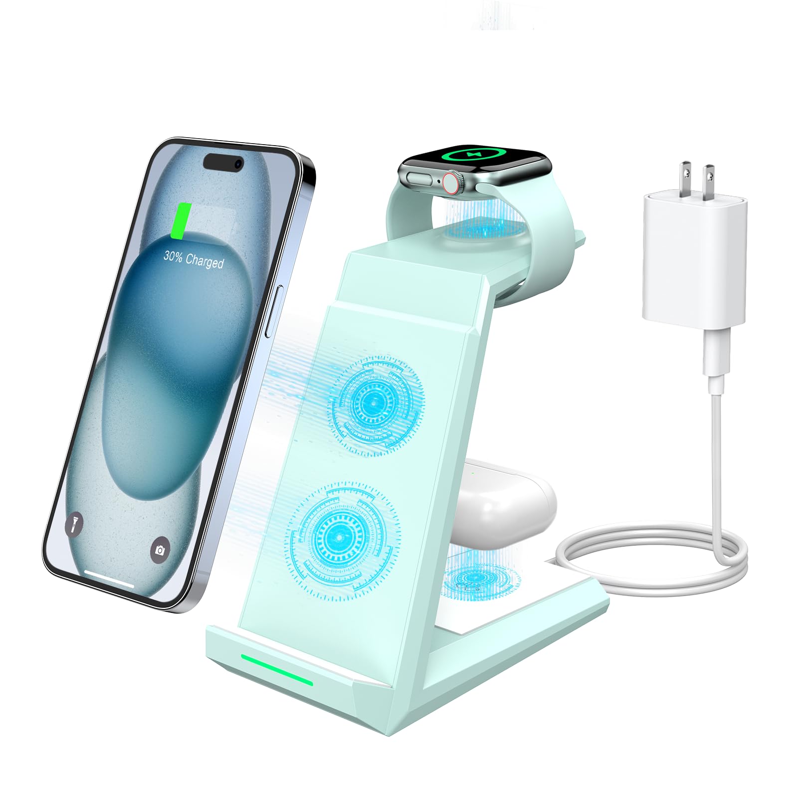 Amazon.co.jp: ADADPU 3in1 ワイヤレス急速充電器セット 20Wアダプター 