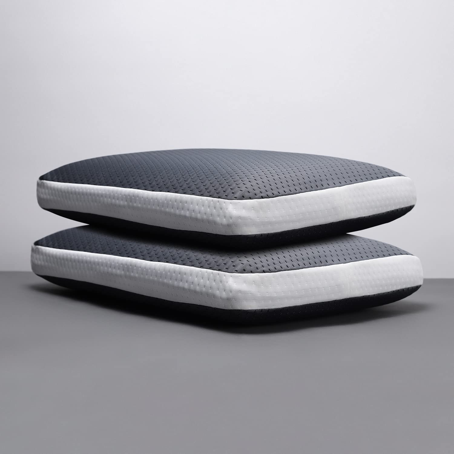 LA VERNE Cooling Gel Infused Pincore Technology Breathable Memory Foam Pillow with 3S Rebound| Cool Gel Cervical Support for Neck & Shoulder Relief (2, Grey White, Standard)