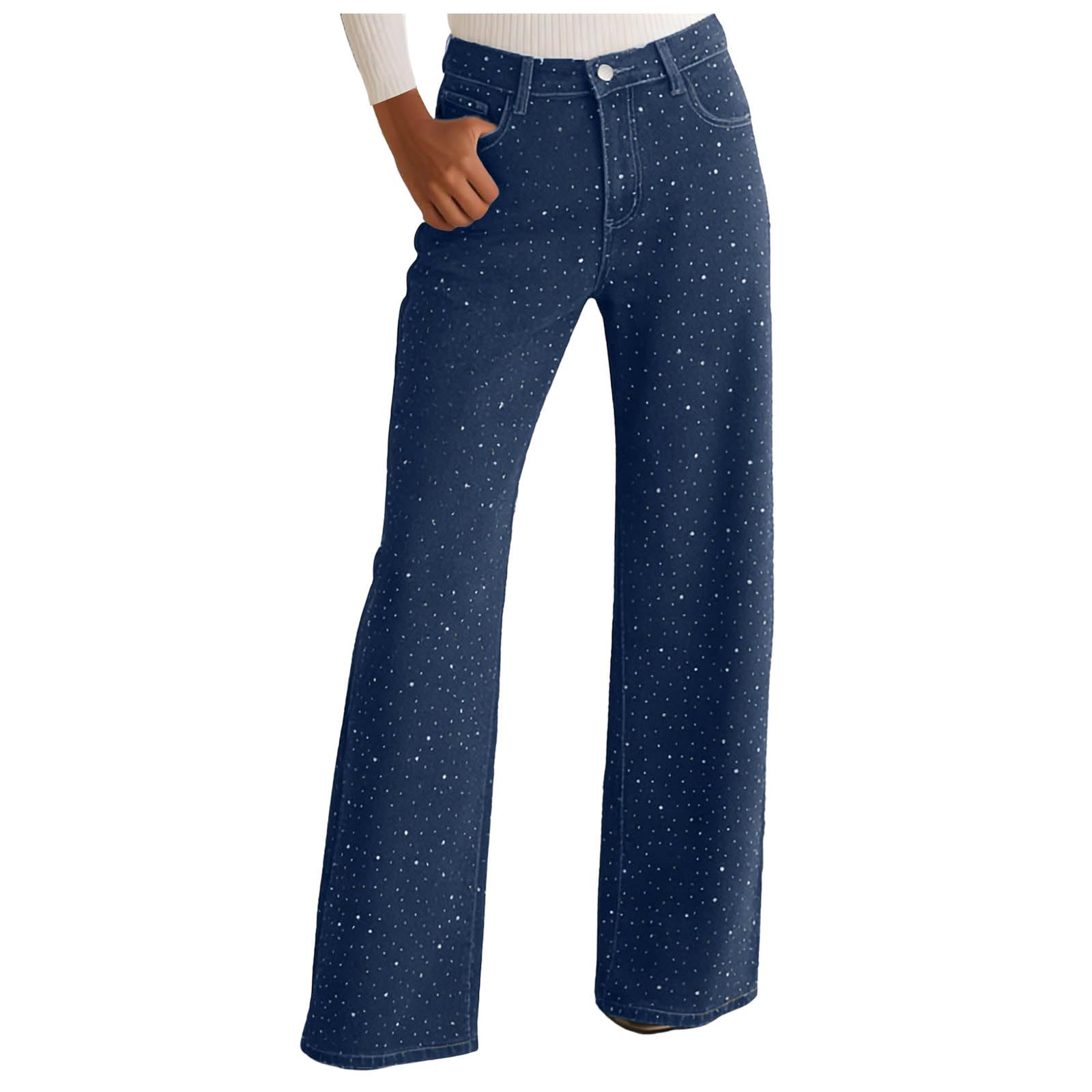 Vaqueros Rectos Mujer Pantalones Vaqueros Relajados De Pierna Ancha para Mujer Elásticos Campana Pantalones Ajustados para Cintura Alta Aspecto Desgastado Efecto De Lavado