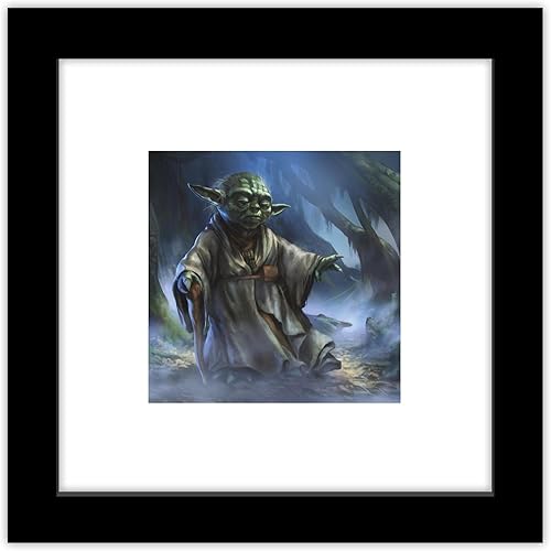 Trends International Gallery Pops Star Wars Saga - Póster de pared de Moments Edge Yoda Force, 12.00 x 12.00 pulgadas, versión de marco negro