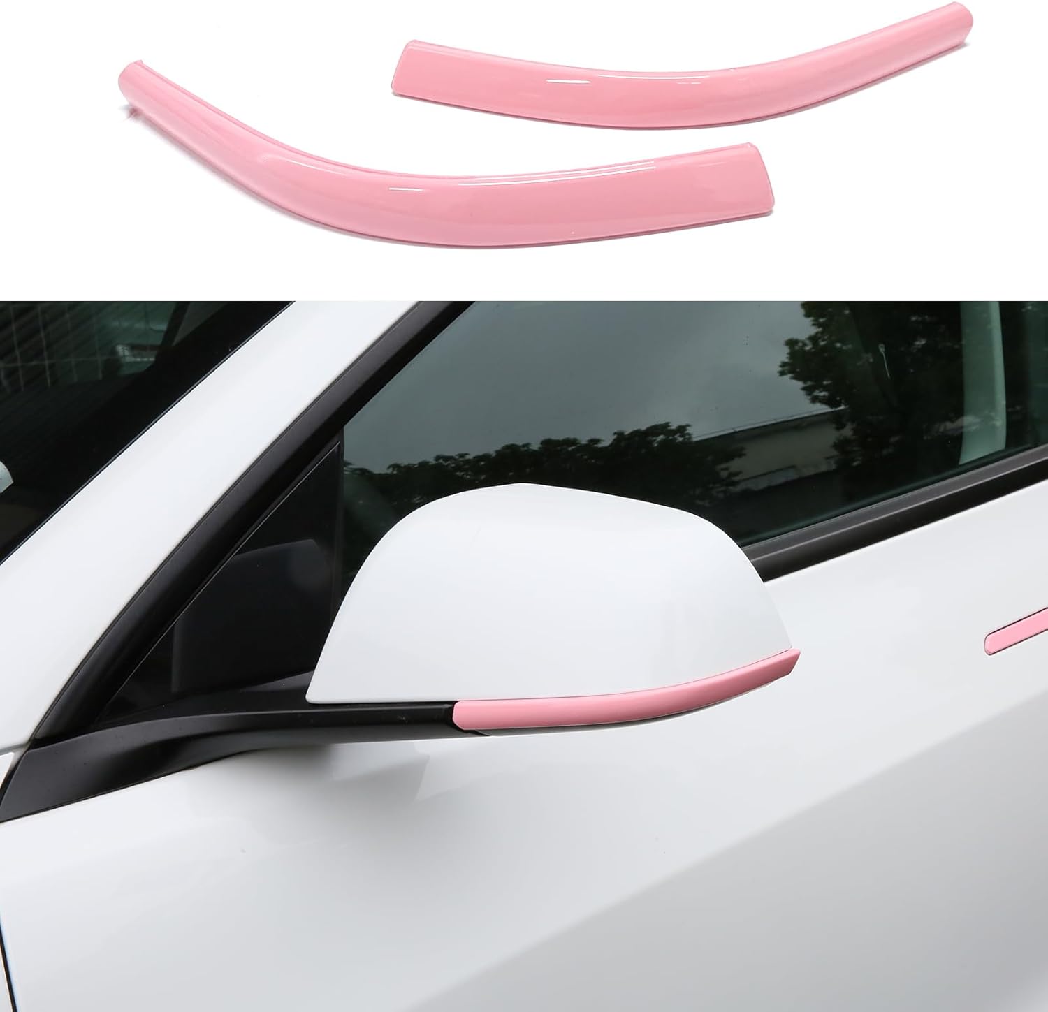 for Tesla Pink Door Handle Covers for Pink Model Y with HW 4.0 Camera Covers Pink Side Mirror Trim Strips for 2023-2026 Tesla Model Y Juniper Girly Accessories