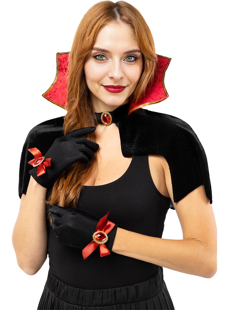 Funidelia | Vampire Woman Kit for Woman Halloween, Horror, Dracula - Accessories for Adults, Costume Accessories - Maroon