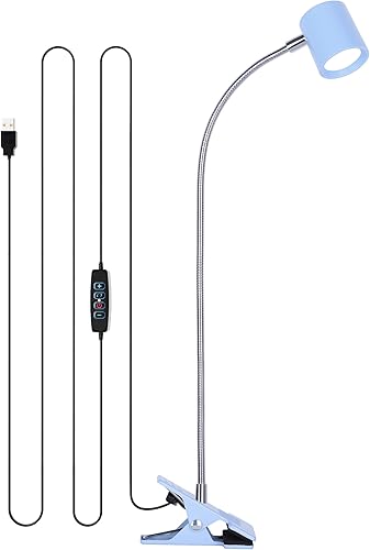 Miniatura 13 de Lámpara de escritorio Dott Arts, luz con clip USB, luces de libro para leer por la noche, 3 modos de color, 10 niveles de brillo, luz de lectura LED