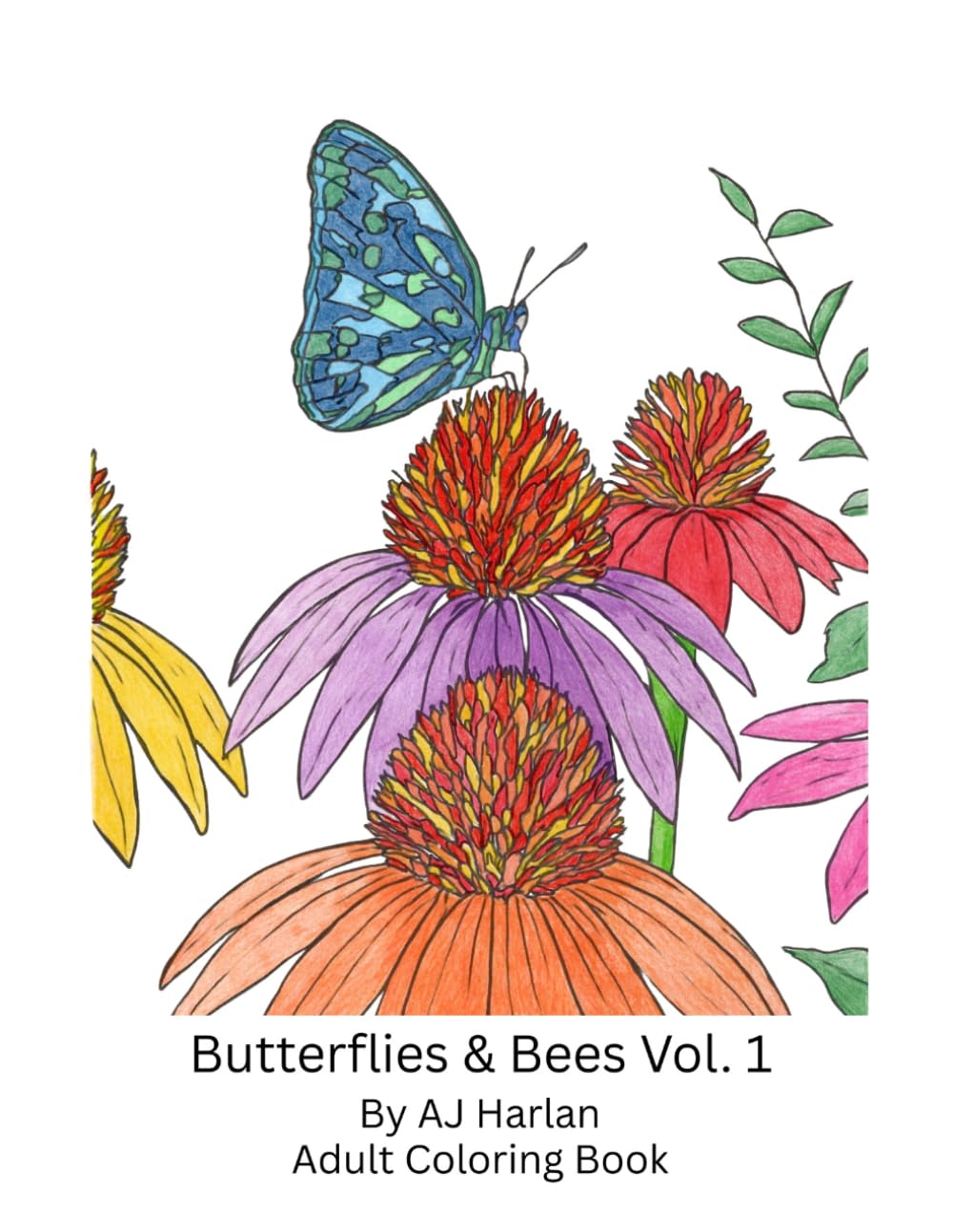 Butterflies & Bees: Adult Coloring Book