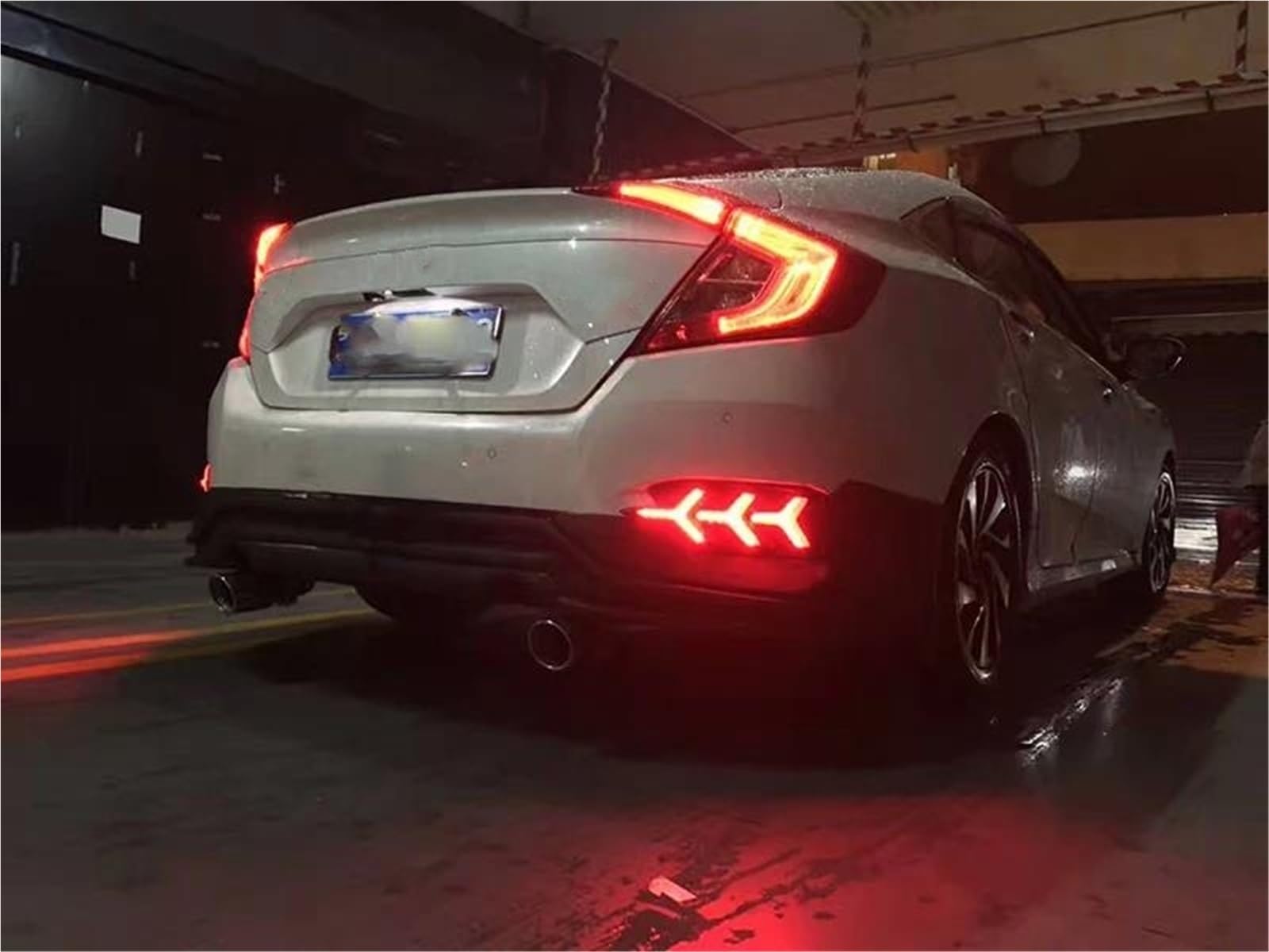 Luz Freno Para Civic 2016 2017 2018 1 Par De Luces LED Diurnas (DRL) Traseras, Luz De Freno, Luz De Posición, Reflector Montaje Alto Tercera Lámpara(Smoke)