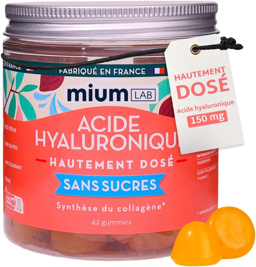 Mium Lab – Hyaluronic Acid Vit C – Anti-Aging Anti-Wrinkle Collagen Highly Dosed and Absorbed – Skin Joints Hair – Deep Hydration Skin Elasticity – 21 Days – Made in France