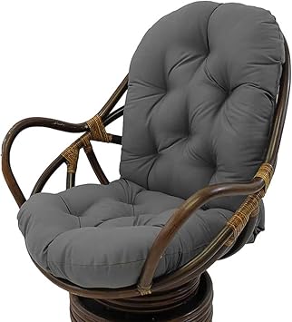 Swivel Rocker Cushion,Waterproof Swivel Rocker Chair Cushion, Rattan Wicker Furniture Seat Pad,Soft Thicken Rocking Chair Pads for Indoor Outdoor Patio FurnitureDark Gray
