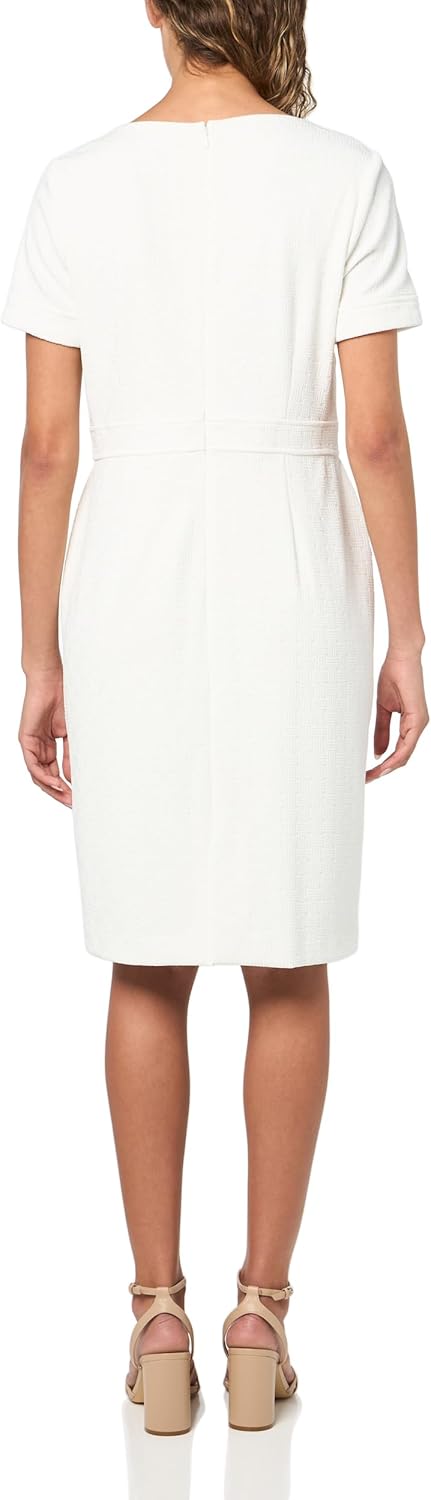 Tommy Hilfiger Womens Short Sleeve Round Neck Novelty Button Tweed Mini Sheath Dress - Image 2