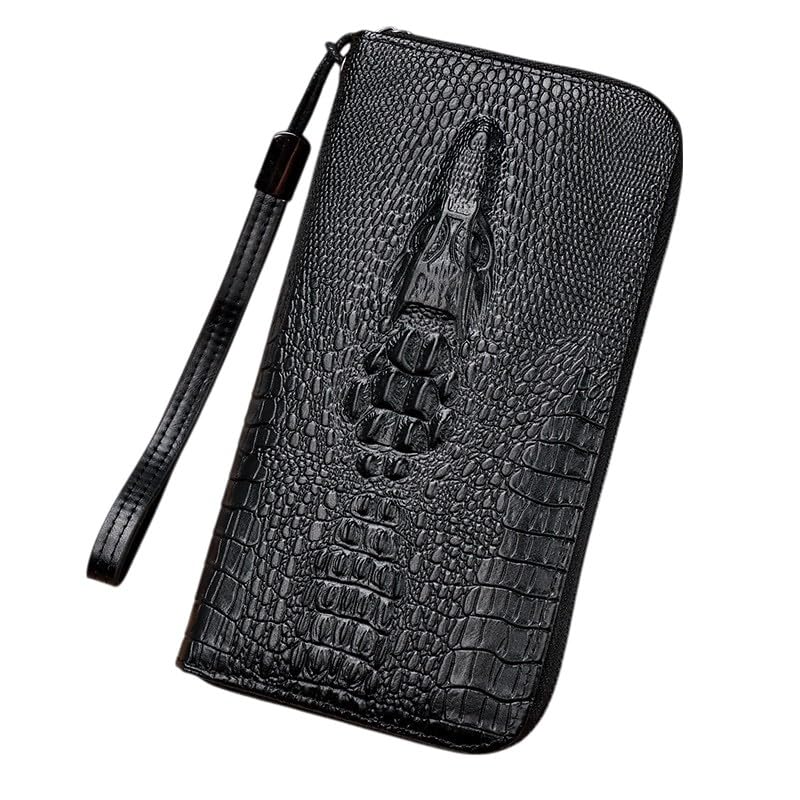 Zipper Long Wallets for Men Personalized Around Wallet Checkbook Cash Credit Card Holder Men Purse Clutch Bag