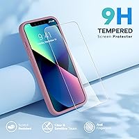 Vista 4 de Miracase - Funda diseñada para iPhone 13 con protector de pantalla de vidrio templado y forro de microfibra suave antiarañazos, funda de silicona