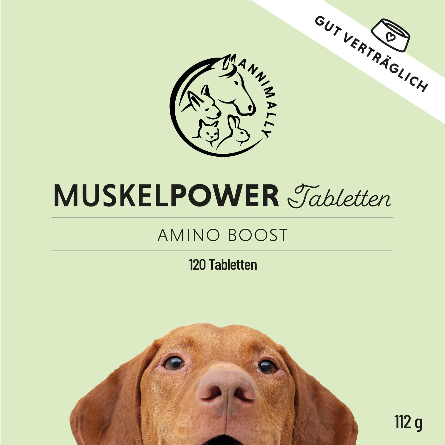 Amino Boost Tabletas para el Desarrollo Muscular en Perros – 120 tabletas de aminoácidos con 9 Ingredientes, Incluyendo proteínas y magnesio, para el Desarrollo específico de la Musculatura en Perros