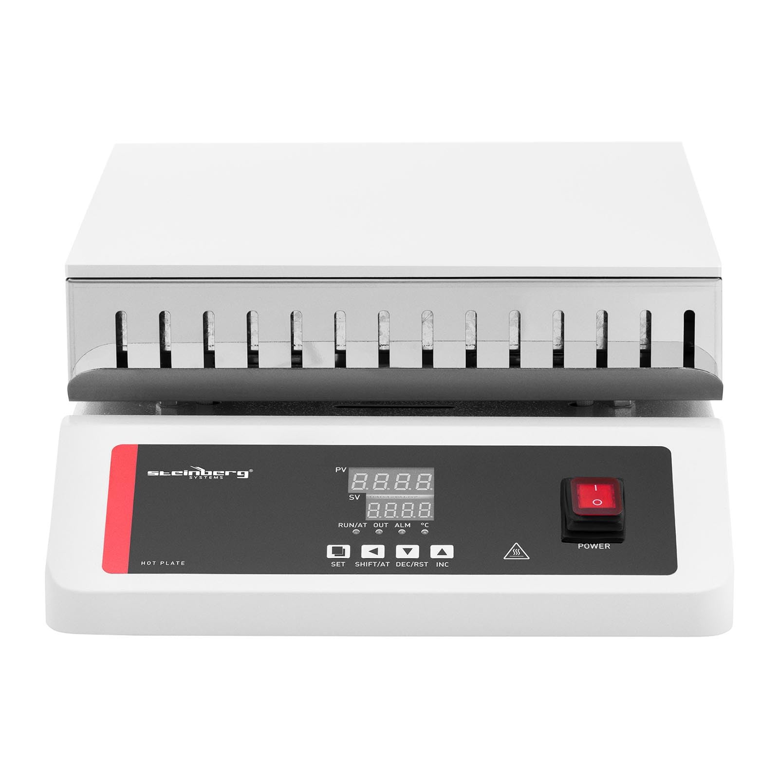 Steinberg Systems SBS-HPL-30 Heizplatte Labor 30x30 cm 350°C 1380 W LED-Anzeige regelbare Laborheizplatte
