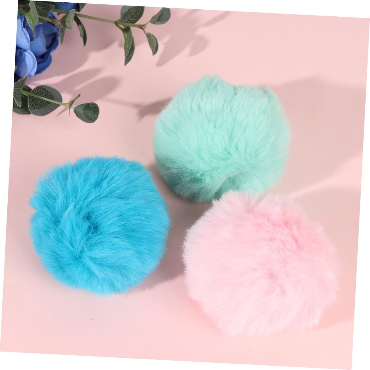 DOITOOL 30pcs Colorful Plush Pom Poms Imitation Rabbit Hair Balls for DIY Crafts Clothing Accessories and Home Decor Light Pink Dark Blue Light Green Each