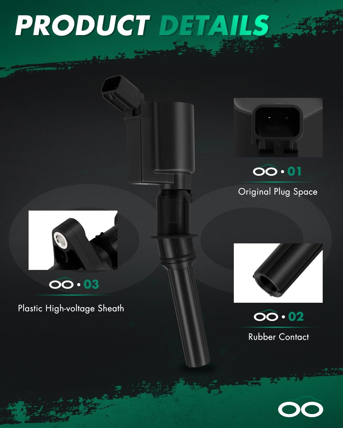 SCITOO ignition coil coils 10 pcs,for Mercury for Mountaineer 4.6L 2002-2007,for F-350 Super Duty 6.8L 1999-2004 DG508 DG-457,DG-472