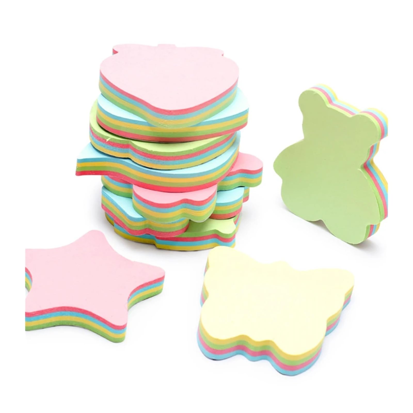 1000 Stück 7,6 cm bunte Haftnotizen – quadratische und herzförmige leere Notizaufkleber for den Bürogebrauch(1000pcs Square)