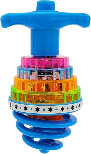 Miniatura 7 de Hanukkah Dreidel - Juguetes musicales de Hanukkah con luz para rebotar, varios colores (paquete de 4)
