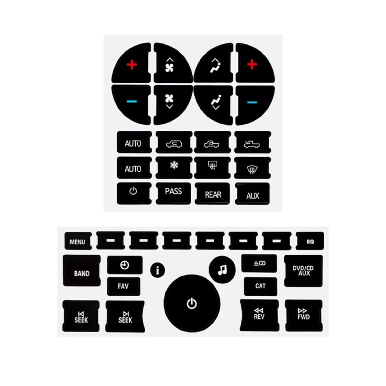 Interior Button Sticker Compatible with Avalanche for LT for LTZ 2007-2015 Car Interior Black Decals Auto Ac Climate Air Condition Heater Control Button Repair Sticker