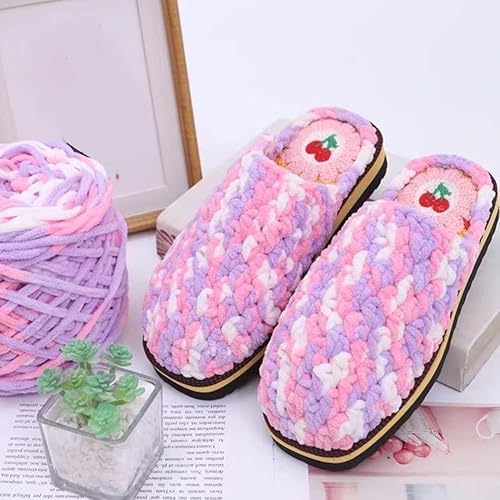 Miniatura 5 de Hilo de tejer, de una sola capa, suave, cálido, esponjoso, grueso, hilo de felpilla, madejas multicolor para tejer y hacer ganchillo, regalo para