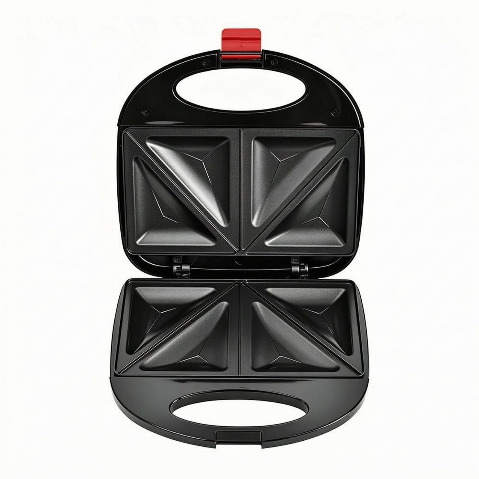 BNF®Black Electric Sandwich Maker, 2-Plate Countertop Grill with Hinged Oval Handles, Triangle Plate, 220V, Compact Small Appliance-picture-21
