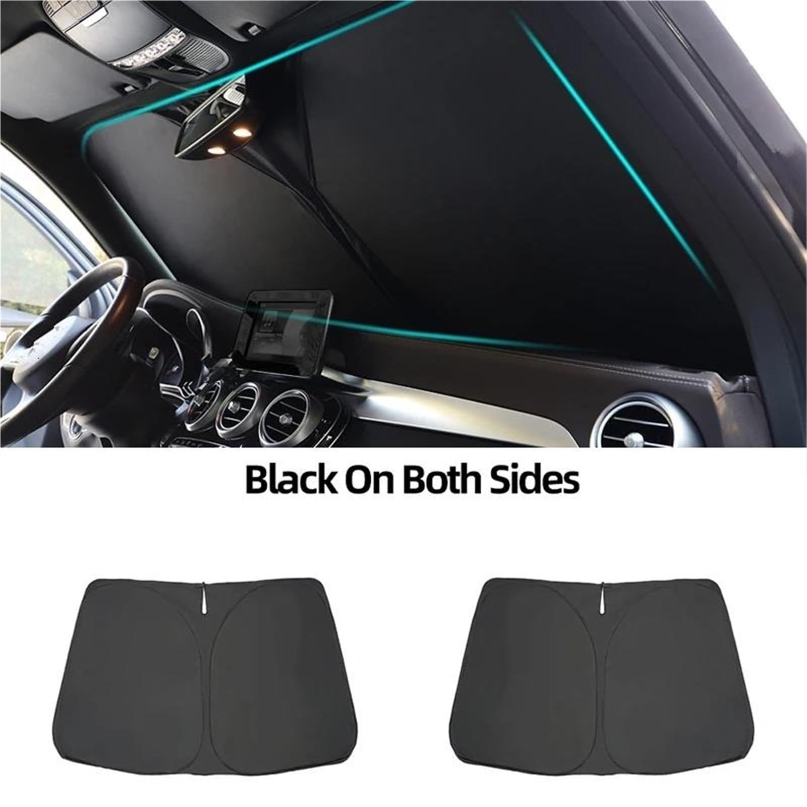 Parasol Coche Para Grand Para Scenic IV 2016-2022 Parasol Magnético Para Parabrisas Delantero Cubierta Cortina Visera Para Ventana Trasera Lateral Para Bebé Coche Parasoles(Black Front Windshield)