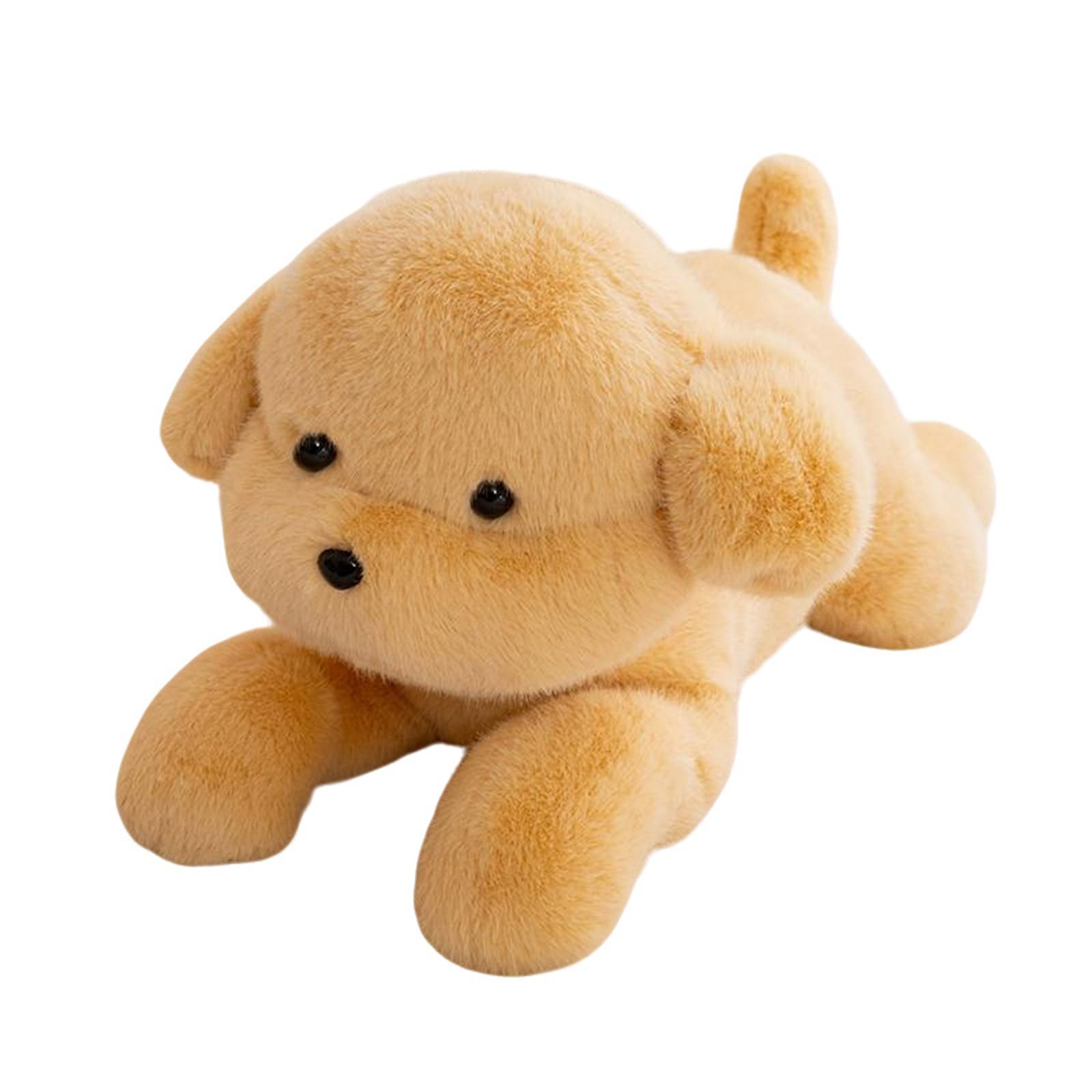 AMOSIJOY Simuliertes Hund Plüschtier Groß Kuscheltier Hund Weiche Flauschige Plüschtiere zum Spielen Kuscheln Geschenk für Jungen Mädchen (75cm,Braun)