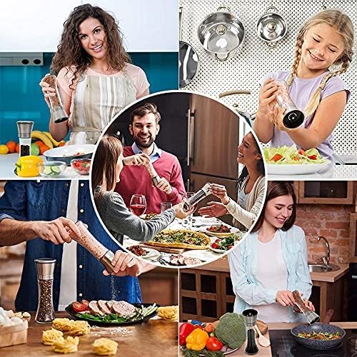 Image of Premium Pepper Grinder & Salt Shaker for Professional Chefs - Adjustable Coarseness Spice Mill with Brushed Stainless Steel and Ceramic Blades (1 PCS)