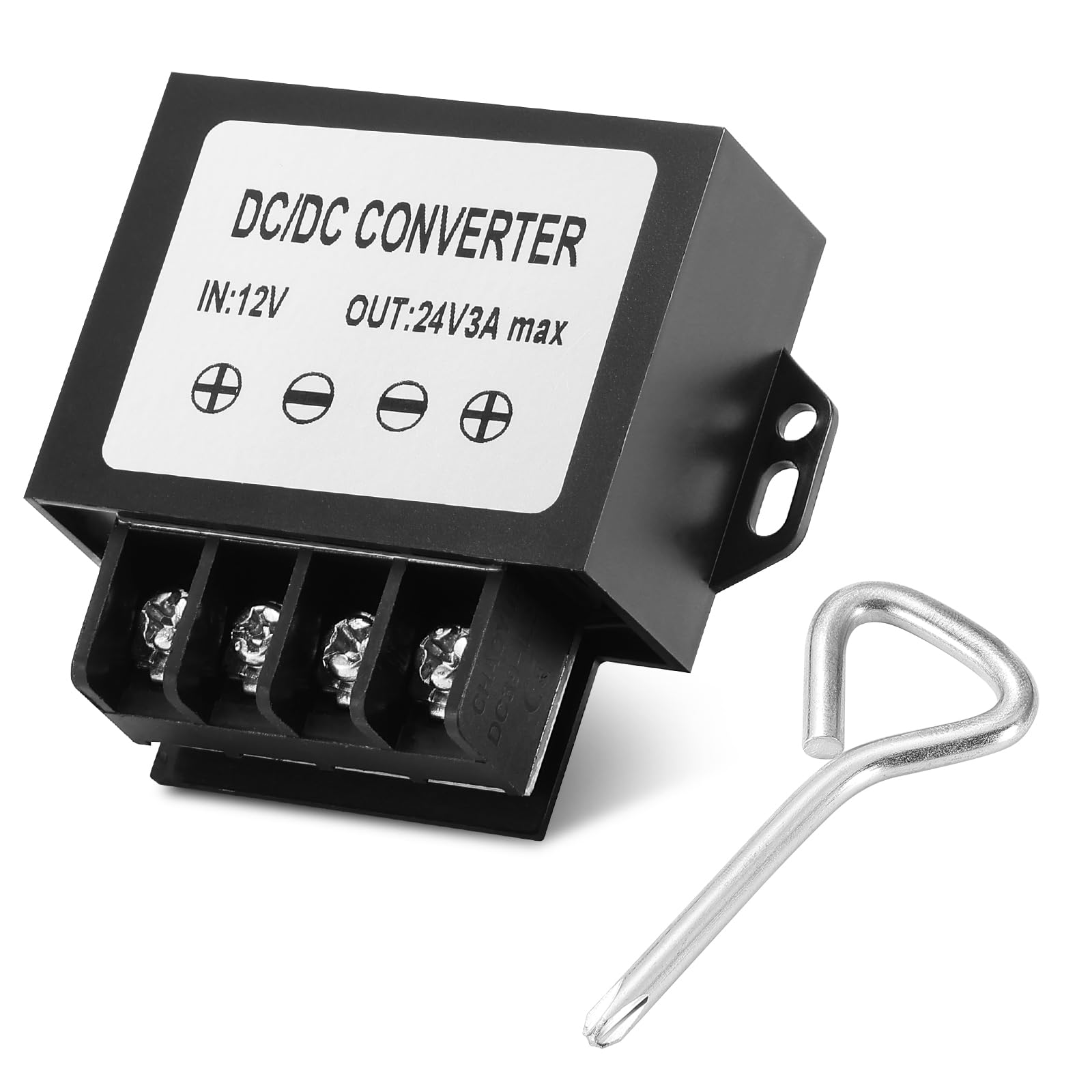 Convertitore di tensione da 12V CC a 24V, Trasformatori di potenza da 3A 72W Regolatore da 10V-22V Step-Up 24V Convertitore per display, strisce LED,ecc.