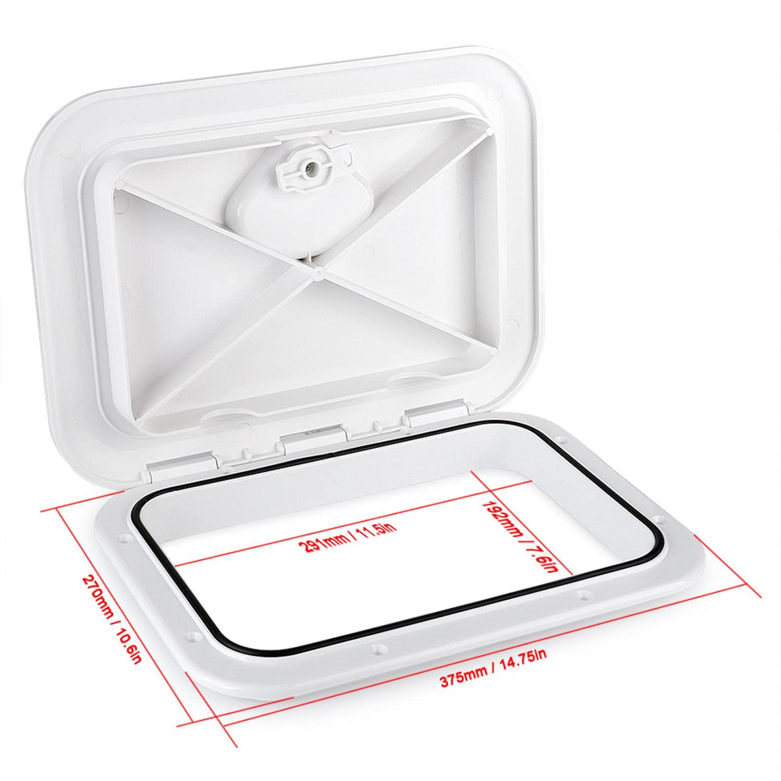 Placa Cubierta Escotilla Inspección Barco Rectangular Resistente UV Corrosión Superficie Antideslizante para Yate RV Barco Accesorio Marino