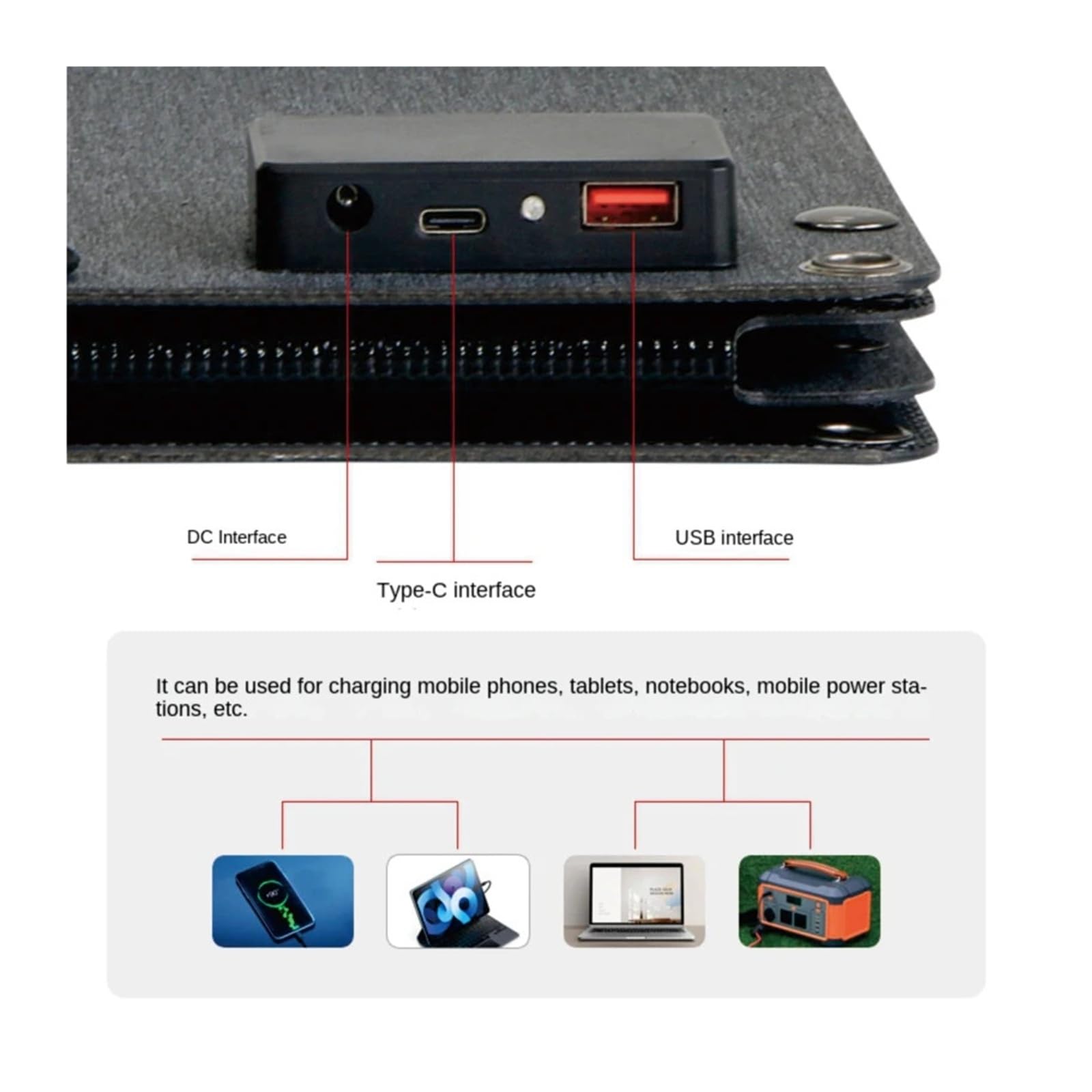 900 W Solar-Klapppanel, tragbar, USB, PC, Tablet, Solar-Außenstrom for Ausflüge, Wandern, Camping, Ausrüstung, Generator