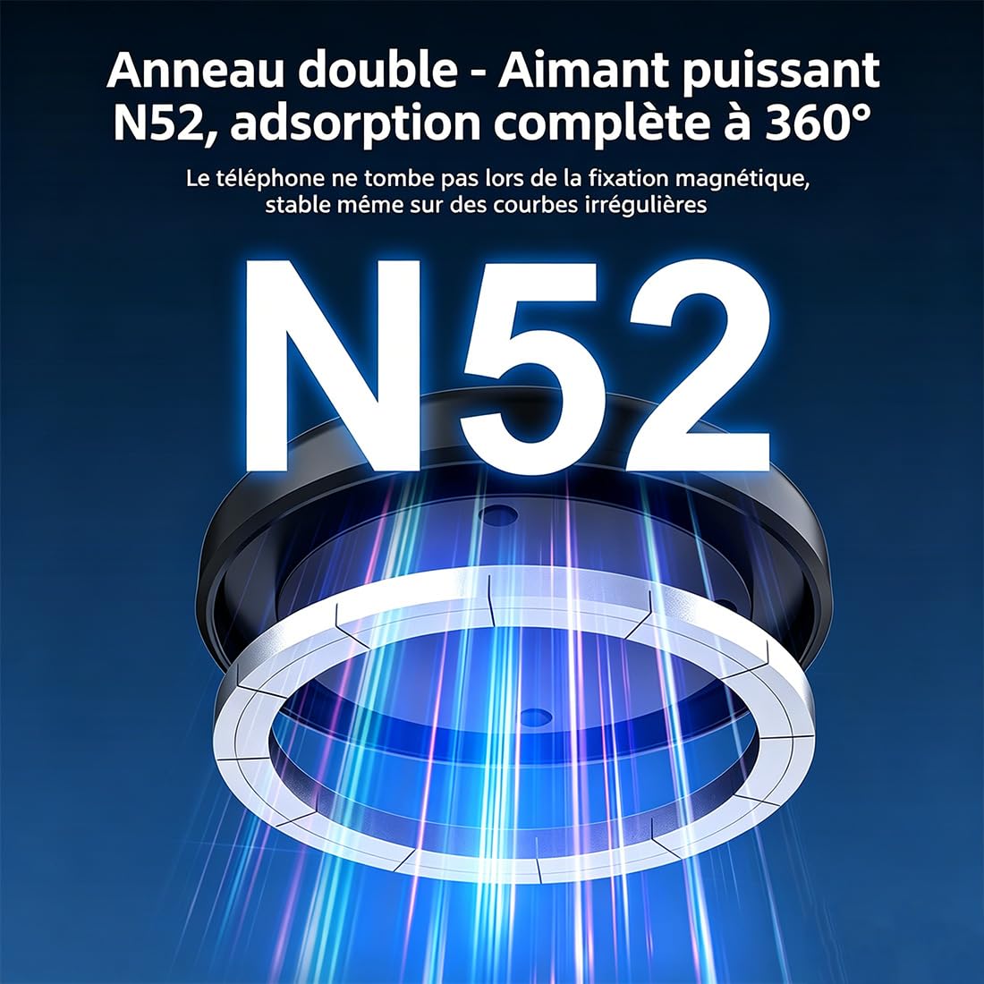 Support de Téléphone Fromevo, Support Telephone Voiture Ventouse, 360° Réglable Accessoires Auto, Stable et Antidérapant, Compatible Tous Smartphones, Idéal pour Bureau, Voiture, Appels et Vidéos (A)