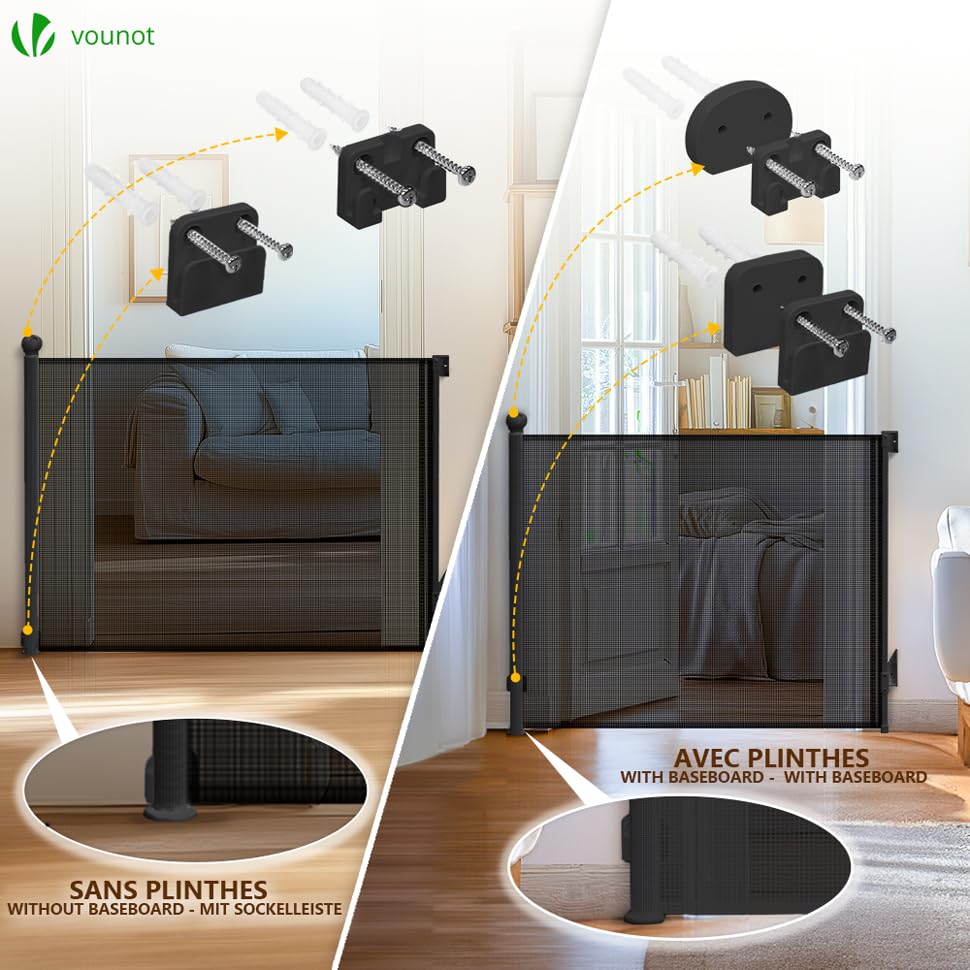 Cancelletto Sicurezza Estensibile Per Bambini E Cani - Regolabile Da 0 A 180 Cm - Bianco - Foto 6